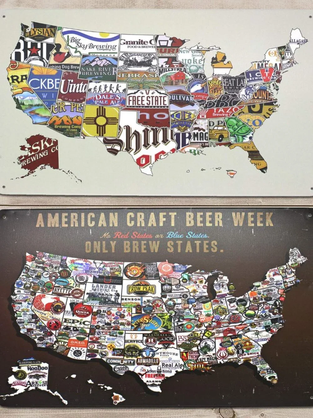 ARTCLUB American Craft Beer Week Beer States Map Plaque Metal Tin Sign Wall Deco
